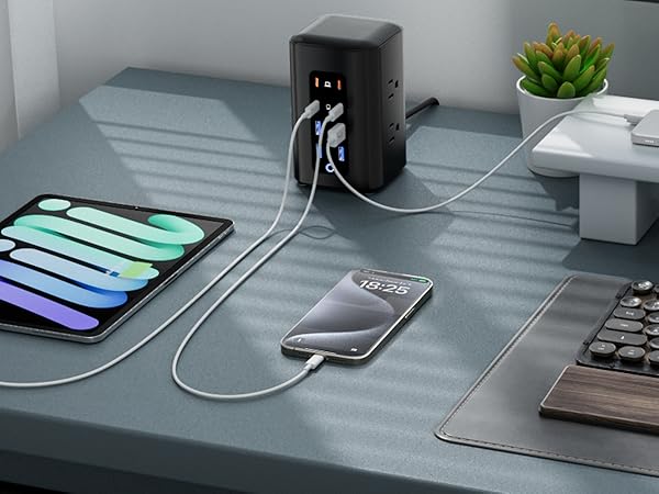 14-in-1 Power Strip Tower with USB