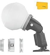 Godox ML-CD15 Diffusion Dome w/3 adapters, Flash Light Diffuser, Fit for Godox V1 Pro V1 AD100 Pr...