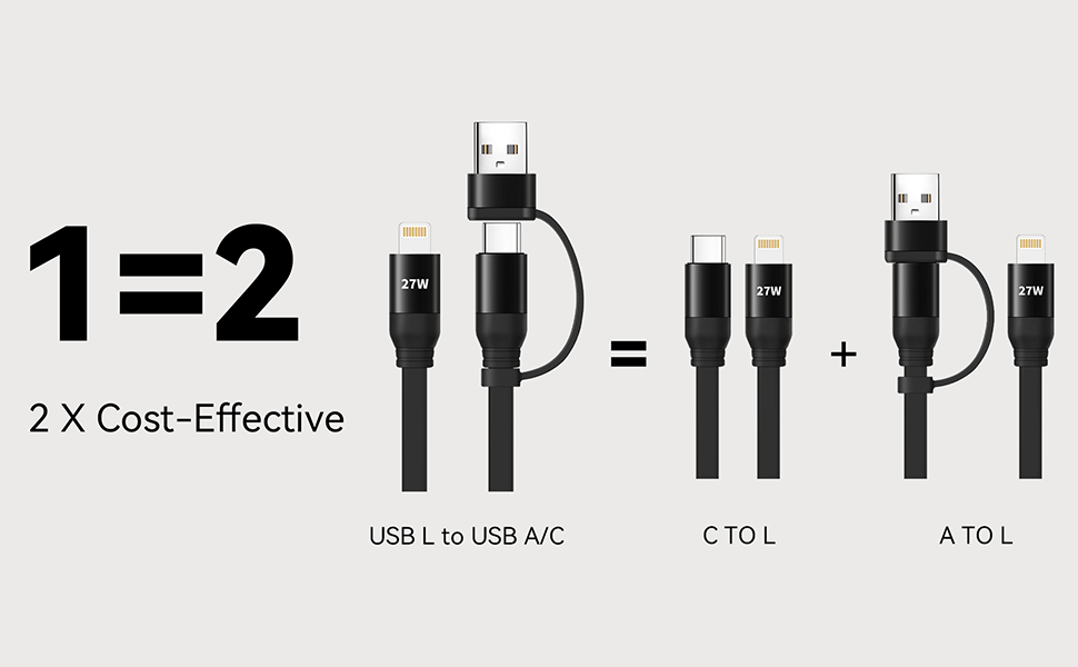 3-in-1 retractable design apple mfi Certified usb c lightning charger cable iphone fast charging