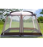 EVER ADVANCED Screen House Room Outdoor Screened Canopy Tent Zippered Pop Up Gazebos 8-10 Person ...