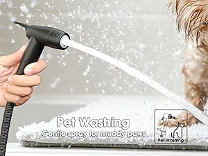 handheld bidet sprayer for pet washing gentle spray cleaning muddy dog paws