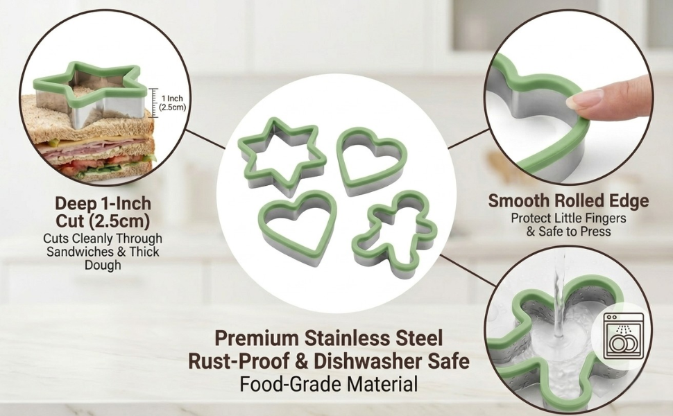 dishwasher safe, smoooth rolled edge, 1 inch depth.