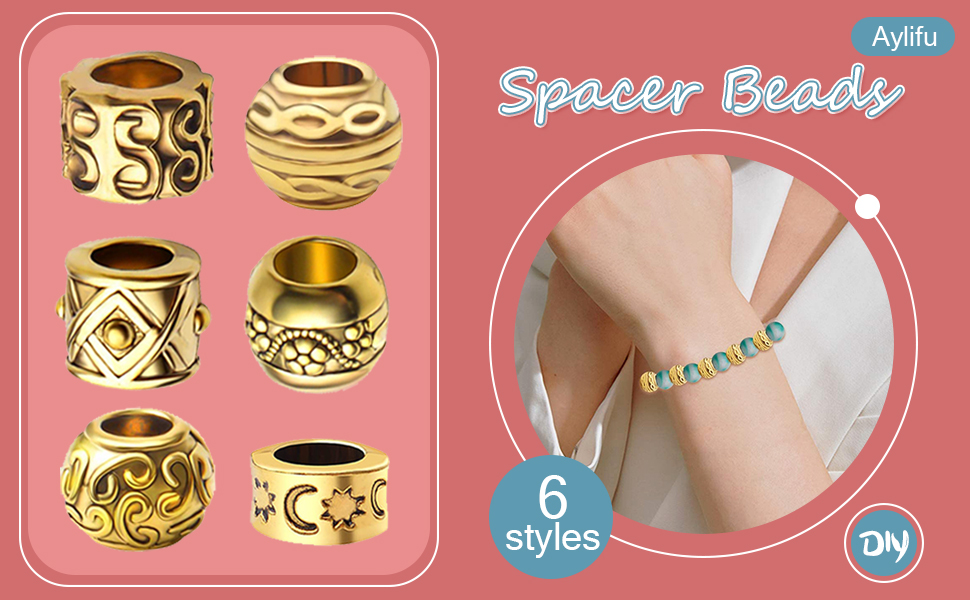 Tube Bar Spacer Beads Tibetan Metal Column Barrel Drum Beads