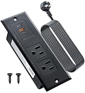 DOACE Recessed Power Strip with USB C Fast Charging Conference Recessed Outlet,Space-Saver for Fu...