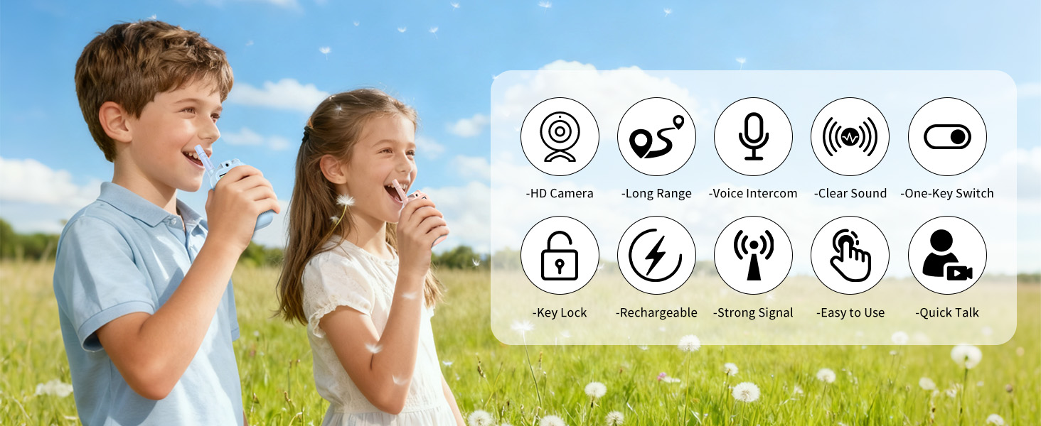 Row of circular icons showing various technology features including audio, wireless, battery, and connectivity symbols against a white background.