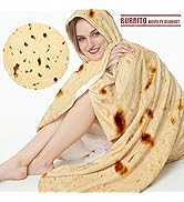 Burrito Tortilla Throw Blanket, 2.0 Double Sided Burritos Taco Tortilla Wrap Blankets for Adults ...