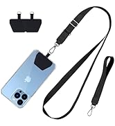 CACOE Phone Lanyard 2 Pcs-1 Pcs Adjustable Neck Strap,1 Pcs Wrist Strap,2 Pads,Universal Crossbod...