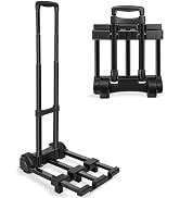 Folding Hand Truck, Foldable Luggage Cart Folding Trolley Dolly with Two Wheels Backpack Trolley ...