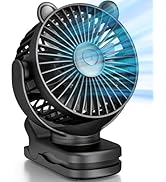 KIDEE Portable Clip on Fan, Small Desk Fan Battery Operated, 360° Rotation, Utral Quiet, 3 Speed,...