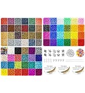 Ybxjges 28000Pcs Glass Seed Beads Bracelet Making Kit,72 Colors 2mm 3mm 4mm Seed Beads Kit, with ...