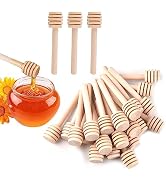 JINGIHE 24Pcs Honey Dipper Sticks, Wooden Honey Sticks, 4 Inch Honeycomb Stick, Mini Honeys Stirr...