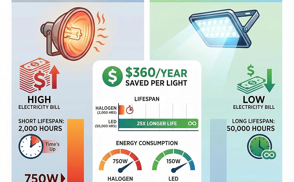 XXBSAZ 2 Pack Flood Lights Outdoor 150W_Image7_Energy_Saving