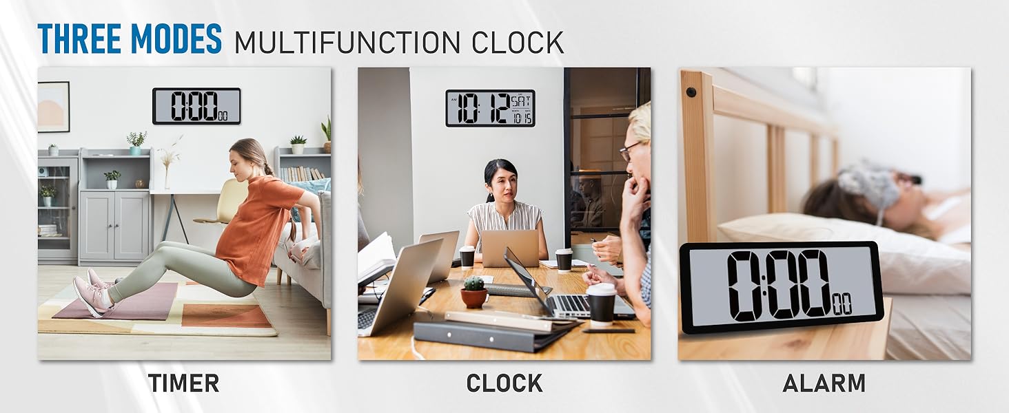 digital wall clock with timer