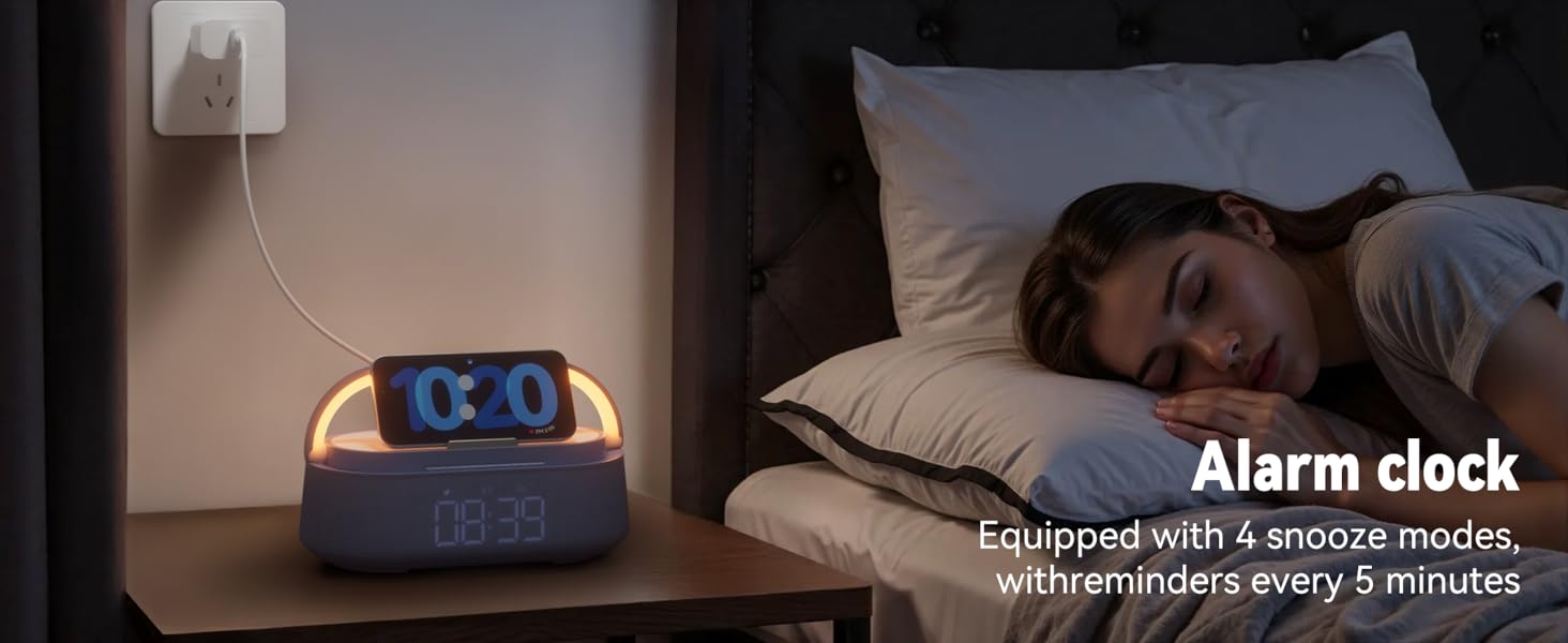 Bluetooth Speaker with Fast Wireless Charger,FM Radio