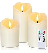 Homemory Flickering Flameless Candles, Realistic LED Candles with Remote and Timer, Real Wax Batt...