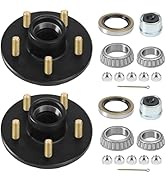 2 Sets 3500Lbs Trailer Hub Kit 5 Pair 4.5",5 Lug Axle Trailer Hub Fit 1-1/16" to 1-3/8" Trailer T...