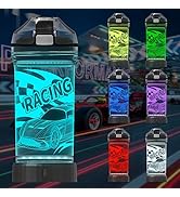 Attivolife Racing Car Sports Water Bottle with 3D Glowing LED Light - 7Color Changing - 14 OZ Tri...