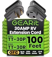 GearIT 30-Amp Extension Cord for RV and Auto, (100-Feet) 3-Prong 125-Volt 10/3 STW 10AWG Gauge 3 ...