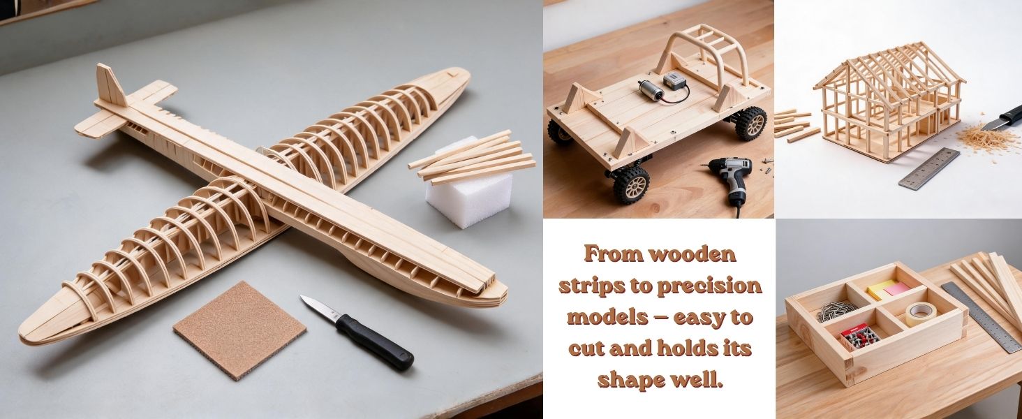 From wooden strips to precision models-easy to cut and holds its shape well.