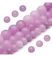 Youngbling Natural Gemstone Beads for Jewelry Making,8mm Kunzite Polished Round Smooth Stone Bead...