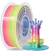 RAMBERY Silk Rainbow 3D Printer Filament 1.75mm Multi-Color PLA Filament Fast Color Change Candy ...