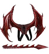 MANO Halloween Dragon Costume Cosplay Carnival Wings Tail Accessory for Kids(Purple)
