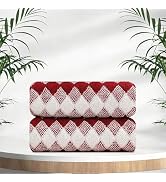 Oliven 2 Piece Burgundy Diamond Hand Towels for Bathroom 16"x31" Ultra Soft Breathable Hand Face ...