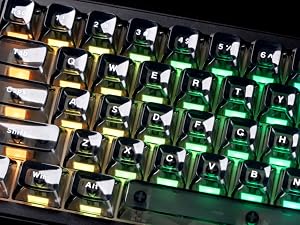 Black Grey Jelly keycaps, Shine Through Keyboard caps Clear Set,Ice Crystal Translucent Key caps