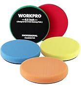 WORKPRO 6.5 Inch Buffing Sponge Pads, 5Pcs 6.5 Inch Face for 6.5 Inch Backing Plate, Cutting Poli...