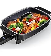 Nuwave Medley XL Digital Electric Skillet, Family Size Griddle w/Glass Lid, 2025 New &amp; Improved P...
