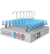 Sharpty Pants &amp; Skirt Hangers with Adjustable Metal Clips - Durable Space Saving Closet Hanger fo...