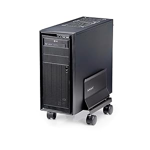 Computer Tower Cart, Rolling Mobile CPU Caddy on Wheels (Casters)