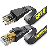 Yuaice Cat 8 Ethernet Cable, 3FT Heavy Duty High Speed Flat Internet Network Cable, Professional ...