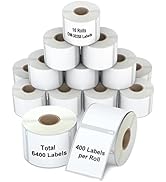 16 Rolls 6400 Labels 2-1/8" x 2-3/4" Direct Thermal Labels Replacement Compatible for DYMO 30258,...