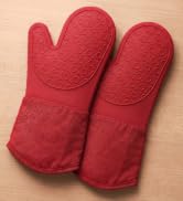 BPA-Free Silicone Oven Mitts Ultra Heat Resistant up to 500°F - Oven Mitts with Thick Cotton Line...