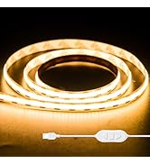 Gingsow USB 5V COB LED Strip Lights 9.84ft/3M, Warm White 2700K Dimmable USB Powered Density COB ...