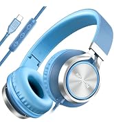INFURTURE USB C Headphones with Mic,Volume Control,Tangle-Free Plaiting Line,Type C Headphones Wi...