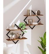 CHOEZON Floating Shelves for Wall, Set of 2 Wall Shelves, 2-Tier Hanging Shelves, Wall Shelf Set ...
