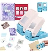 BAOFALI 2Pcs/Set Stamp Puncher 1.25x1.5 Inch &amp; 1 Inch Square Postage Stamps Punches Lever Action ...