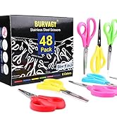 Scissors, BURVAGY 6" Multipurpose Scissors Bulk 48-Pack, Right/Left Handed Comfort-Grip Handles U...
