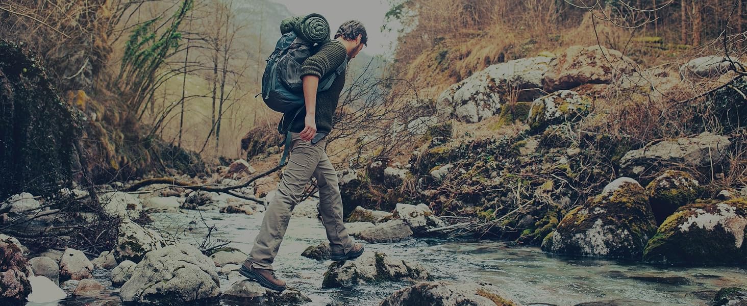 Man crossing a river