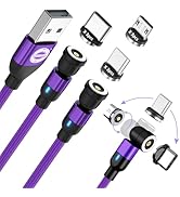 EndlesShine Magnetic Charging Cable (3Pack 3 3/6 6/6 6FT) 180° &amp; 360° Rotation Removable 3 in 1 1...