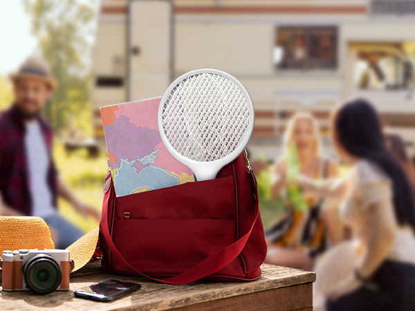 Electric Fly Swatter 4000V Bug Zapper Racket Dual Modes Mosquito Killer