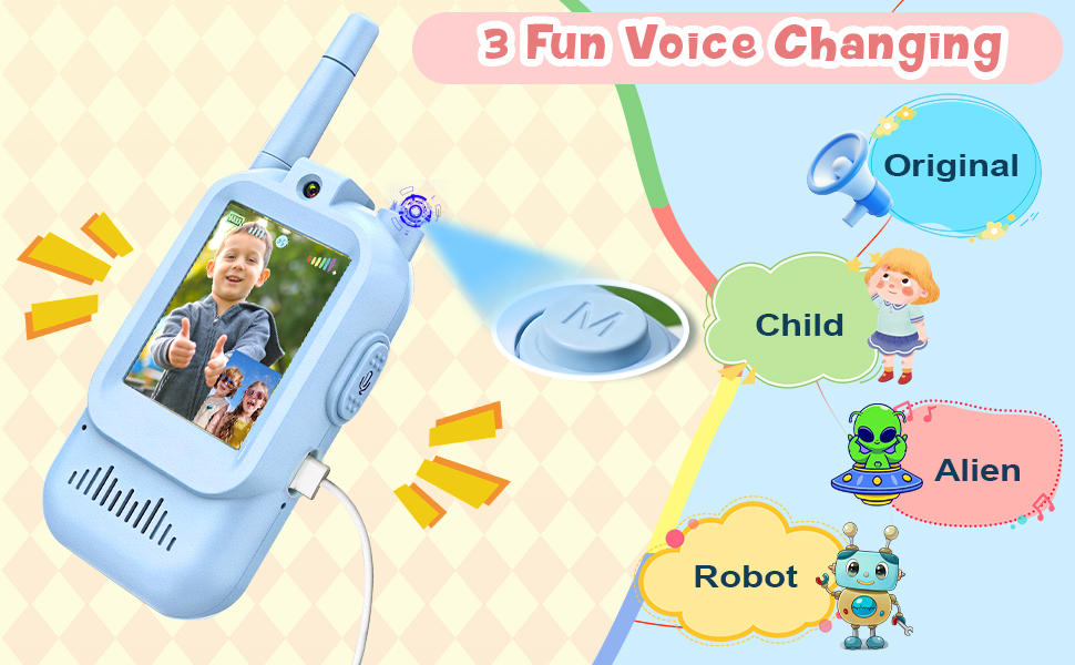LeCoirrax Rechargeable Kids Walkie Talkies 2 Pack