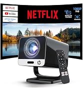 HP Projector with Netflix, Officially Licensed Apps, Native 1080P 4K Support Mini Projector with ...