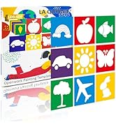 24 Pieces Stencils for Kids,Large Drawing Stencils Chalk Stencils,8 Inches Washable Shape Templat...