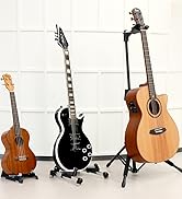 AROMA Universal Portable Guitar Stand with Auto-Lock Neck Holder and One-Button Height Adjustment...