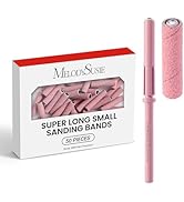 MelodySusie 50 Pcs Nail Drill Bits Super Long Small Sanding Bands with 3.1mm Crystal Mandrel Bit,...