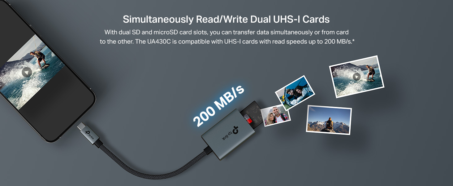 Simultaneously Read/Write Dual UHS-I Cards