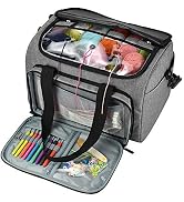 Coopay Giant Knitting Tote Bag, Travel Knitting Bag Yarn Storage Bag with Removable Inner Divider...
